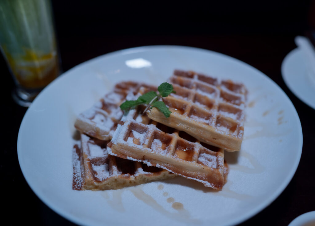Waffles with cream